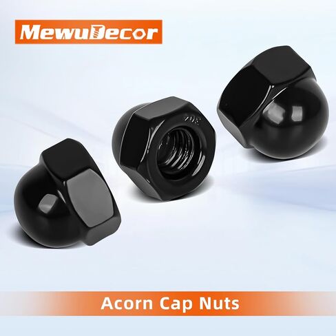 MewuDecor 6-32 Acorn Cap Nuts, 304 Stainless Steel 18-8, Black Finish, 50 PCS in Saudi Arabia