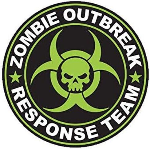 ملصق فريق الاستجابة لـ Green Zombie Outbreak من الفينيل للصيد بالولايات المتحدة الأمريكية مقاس 5 بوصات لنافذة الكمبيوتر المحمول ذات الخزانة الممتصة للصدمات - يلتصق بأي سطح in Saudi Arabia
