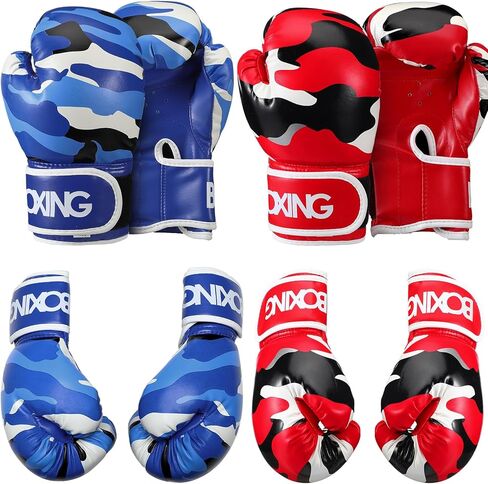 Soulchen 2 Pairs Boxing Gloves for Kids Sparring Training Boxing Gloves for Children 3-9 Youth Boys Girls Toddler PU Lightweight Shockproof Training Practice for Punching Bag Kickboxing Muay Thai MMA in Saudi Arabia
