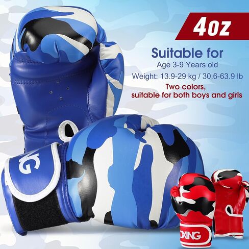 Soulchen 2 Pairs Boxing Gloves for Kids Sparring Training Boxing Gloves for Children 3-9 Youth Boys Girls Toddler PU Lightweight Shockproof Training Practice for Punching Bag Kickboxing Muay Thai MMA in Saudi Arabia