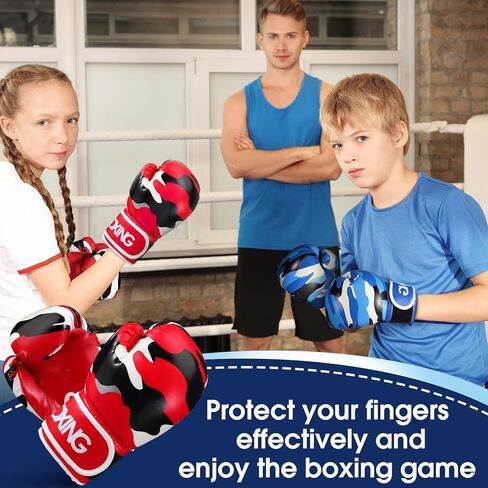 Soulchen 2 Pairs Boxing Gloves for Kids Sparring Training Boxing Gloves for Children 3-9 Youth Boys Girls Toddler PU Lightweight Shockproof Training Practice for Punching Bag Kickboxing Muay Thai MMA in Saudi Arabia