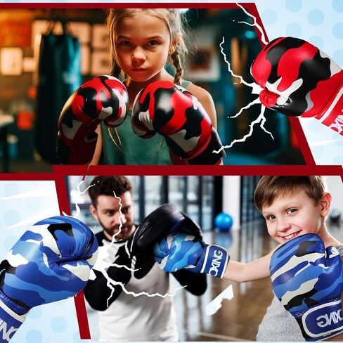 Soulchen 2 Pairs Boxing Gloves for Kids Sparring Training Boxing Gloves for Children 3-9 Youth Boys Girls Toddler PU Lightweight Shockproof Training Practice for Punching Bag Kickboxing Muay Thai MMA in Saudi Arabia