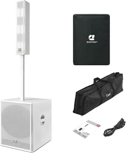 【Pre-order：Scheduled for Dispatch on September 8】EXOTON EXOTON S-1503 Portable Line Array Column PA/DJ System with 15" Powered Subwoofer, 2000W Professional and Compact Sound System, BT,DSP, Carry Bag in Kuwait