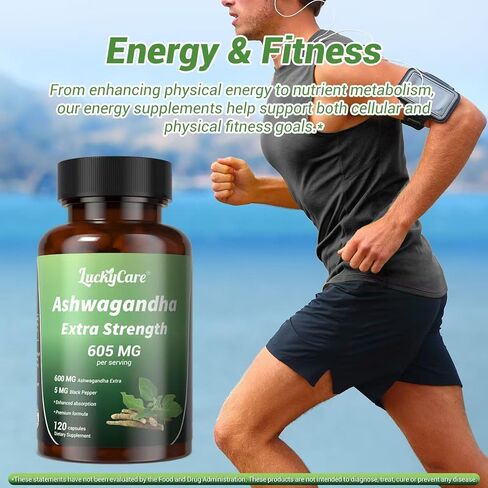 مستخلص Ashwagandha ، كبسولات قوة إضافية مع مستخلص الفلفل الأسود ، صيغة مستخلص الجذر الممتاز - مصنوعة في الولايات المتحدة الأمريكية (600 ملغ ، 120 كبسولة) in Kuwait
