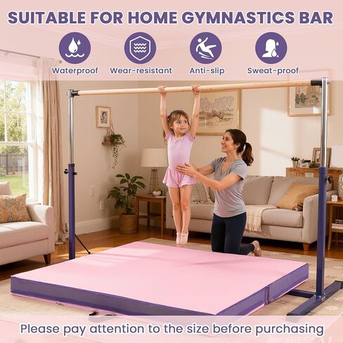 Nuanchu 4'' Thick Folding Gymnastics Mat 4ft x 4ft Gymnastics Practice Mats for Tumbling for Girl Stretching Yoga Pilates Aerobics Workouts Cheerleading Martial Arts in Saudi Arabia