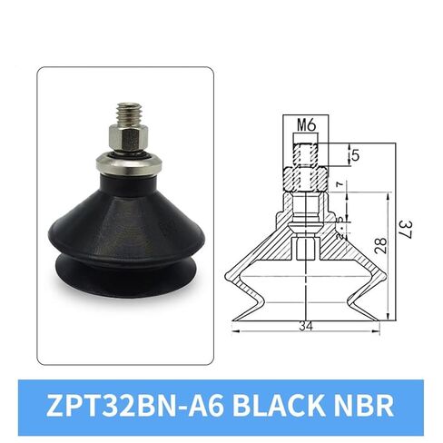 1Pcs ZPT20BN/BS-A5/A6 ZPT25BN/BS-A5/A6 ZPT32BN/BS-A5/A6 White Silicone 20/25/32MM Pneumatic Vacuum Sucker(ZPT32BN-A5 Short) in Saudi Arabia