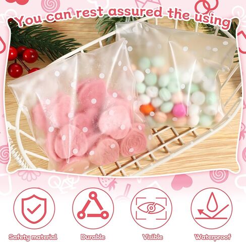 200 Pcs 4x5.5in Self Sealing Cellophane Bags, Clear Resealable Treat Bags for Gift Packaging Goodie Candy Cookie Popcorn for Wedding Valentines Easter Christmas Birthday Party Favor in Saudi Arabia