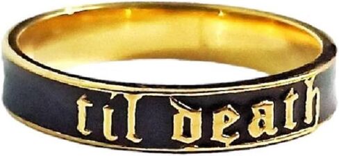 4mm Wide Til Death White Enamel Band Ring, Personalized Band, Anniversary Wedding Ring, Promise Ring, Stacking Band - 925 Sterling Silver in Saudi Arabia