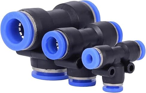 PE PEG Pneumatic Air Connector Quick Fitting Tee Reducer 3 Way T-shaped Plastic Pipe Hose 4/6/8/10/12mm 50Pcs(PE-16) in Saudi Arabia