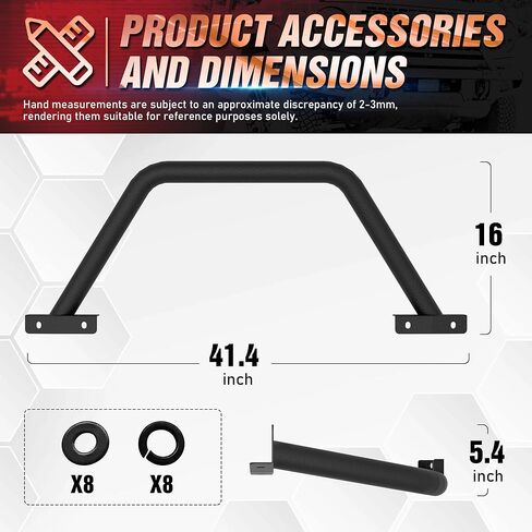 Bull Bar مع إطار لوحة الترخيص وشريط LED LED متوافق مع 2007-2021 Toyota Tundra ، الشاحن in Saudi Arabia