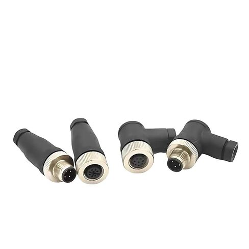 fengpeng 1pcs M12 Sensor Connector 4pin 5pin M12-8 Waterproof Male&Female Plug Screw Threaded Coupling A Code Connectors(8PlN-Elbow Male) in Saudi Arabia