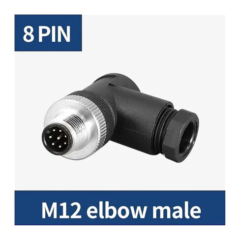 Fengpeng 1 قطعة M12 مستشعر موصل 4pin 5pin M12-8 مقاوم للماء ذكر وأنثى التوصيل المسمار اقتران ملولب موصلات رمز (8PlN-الكوع ذكر) in Kuwait