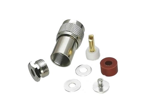 Fengpeng 1 قطعة UHF PL259 ذكر موصل قابس المشبك RG58 RG142 LMR195 RG400 كابل RF محوري النحاس مستقيم in Kuwait