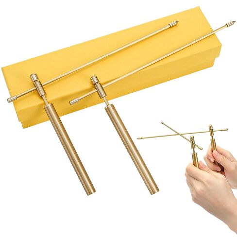 Suwimut 2 Pieces Copper Dowsing Rod, Upgraded Flexible Divining Rods Rotation Tool, Solid Copper and Brass Dowsing Rods with Gift Box - Detect Gold, Water Witching, Ghost Hunting, Yes or No Questions in Saudi Arabia
