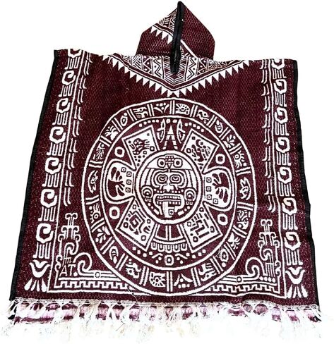 Authentic Handmade Mexican Gaban Poncho with Hood – Artisan-Made, Featuring Traditional Mexican Designs (89" x 42") in Saudi Arabia