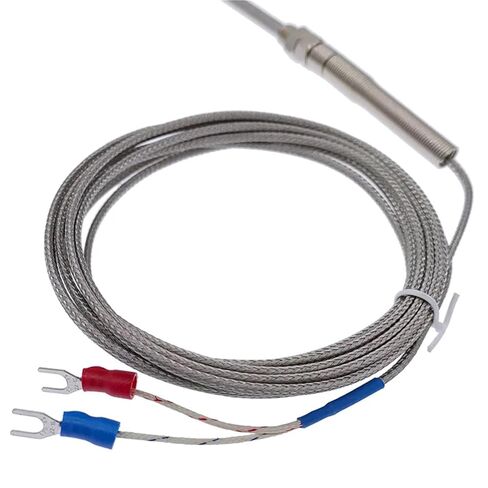 100mm K Type Thermocouple Probe Type Sensor Stainless Steel 1/2/3/4/5m Cable 0-400℃ 1Pcs(Line Length 3.0m) in Saudi Arabia