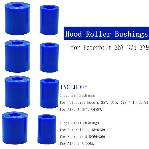 Engine Hood Hinge Pivot Bolt Kit & Hood Roller Bushings & Truck Hood Bumper for Peterbilt 379, Replace:13-04154, 13-04164 13-04391, 13-03593 in Saudi Arabia