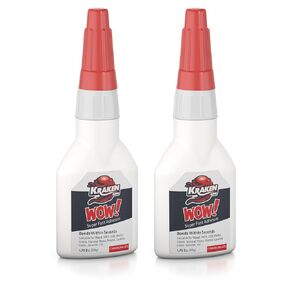 KRAKEN BOND Wow! Super Crazy Glue Clear - Strong Cyanoacrylate (CA) Glue for Plastic, Metal, Wood, PVC, Fast Curing Epoxy Adhesive | 2 Pack, 1.75 Oz. in Kuwait