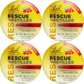 Bach Rescue Pastilles ، نكهة التوت المختلط ، Lozenges ، المثلية ، Essences الزهرة ، 4 حزمة in Kuwait