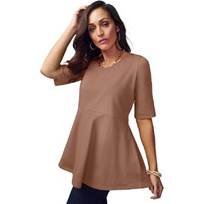Jessica London Women's Plus Size Stretch Cotton Peplum Tunic in Saudi Arabia