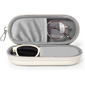 Double Eyeglasses Case, Dual Glasses Sunglasses Organizer with Zipper Closure, Eyewear Storage Box for Men Women Travel in Kuwait