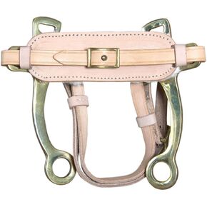 HILASON Solid Brass Horse Mouth Hackamore Bit W/Natural Leather in Kuwait