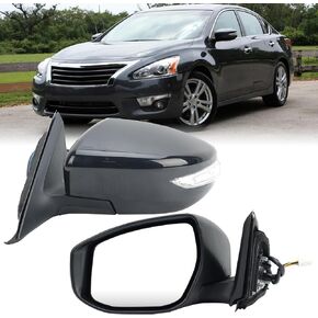 Left Driver Side Mirror Compatible with Nissan Altima 2013 2014 2015 2016 2017 2018 Door Mirrors Replacement Power Heated Manual Folding with Turn Signal Indicator 6 Pins Black in Saudi Arabia