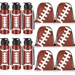 Olgaa 12 Pcs Basketball Party Favors Include 6 Pcs Water Bottle 20 oz 6 Pcs Drawstring Bag Sports Themed Reusable Drink Bottles Bulk Accessories for Players Lovers Team Gifts (Basketball) in Saudi Arabia