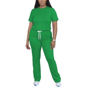 PINSV Women 2 Piece Outfits Short Sleeve Tops and Long Pants Tracksuit Workout Lounge Sets in Saudi Arabia