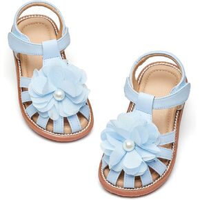 Flaryzone Toddler Little Girls Glitter Flower Open-Toe Flat Dress Sandals Summer Shoes in Kuwait