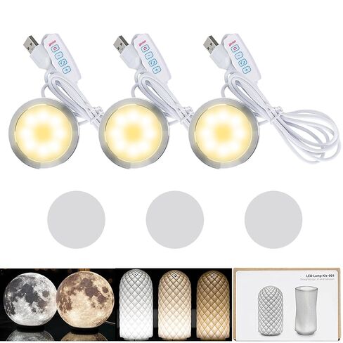 LED LAMP KIT 001 ثلاثة ألوان لـ Bambu Lab Makerworld 3D المطبوعة DIY Model Model Parks 5V USB مدعومة ، 3000K دافئ الضوء (3) in Kuwait