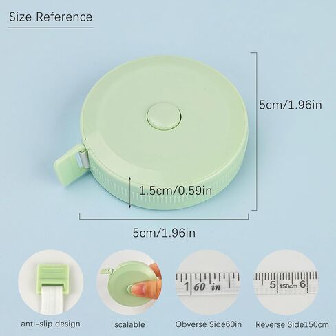 3-Pack Tape Measure Set for Body & Fabric, 60-Inch Soft Fashion Retractable Rulers, Dual-Scale Measurements for Sewing, Tailoring, and Crafts in Saudi Arabia