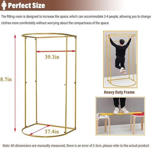 GHHDPXM Mobile Fitting Room Portable Temporary Mobile Dressing Room Clothing Store Fitting Room Privacy Screen Partition 37.4x39.3x78.7in U-Dressing Room Changing Room in Saudi Arabia