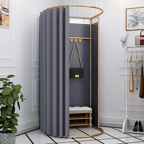 GHHDPXM Mobile Fitting Room Portable Temporary Mobile Dressing Room Clothing Store Fitting Room Privacy Screen Partition 37.4x39.3x78.7in U-Dressing Room Changing Room in Saudi Arabia