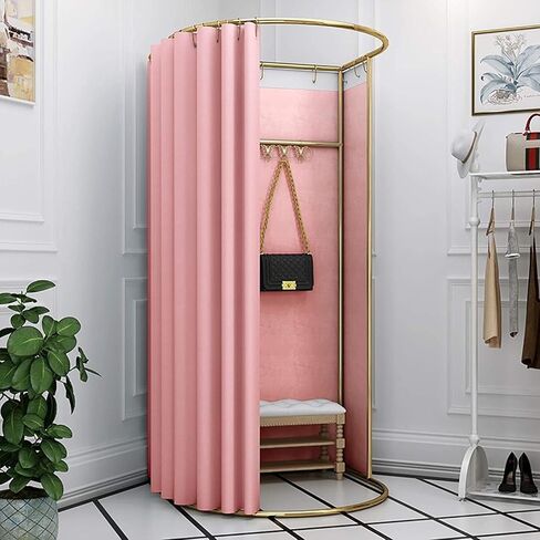 GHHDPXM Mobile Fitting Room Portable Temporary Mobile Dressing Room Clothing Store Fitting Room Privacy Screen Partition 37.4x39.3x78.7in U-Dressing Room Changing Room in Saudi Arabia