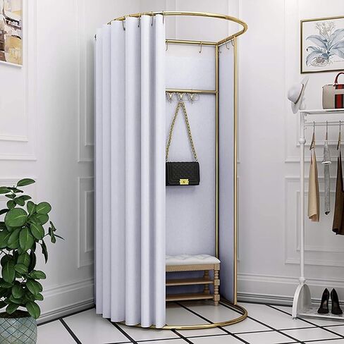 GHHDPXM Mobile Fitting Room Portable Temporary Mobile Dressing Room Clothing Store Fitting Room Privacy Screen Partition 37.4x39.3x78.7in U-Dressing Room Changing Room in Saudi Arabia