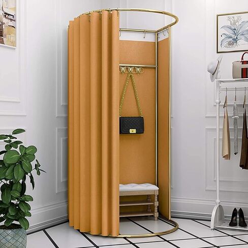 GHHDPXM Mobile Fitting Room Portable Temporary Mobile Dressing Room Clothing Store Fitting Room Privacy Screen Partition 37.4x39.3x78.7in U-Dressing Room Changing Room in Saudi Arabia