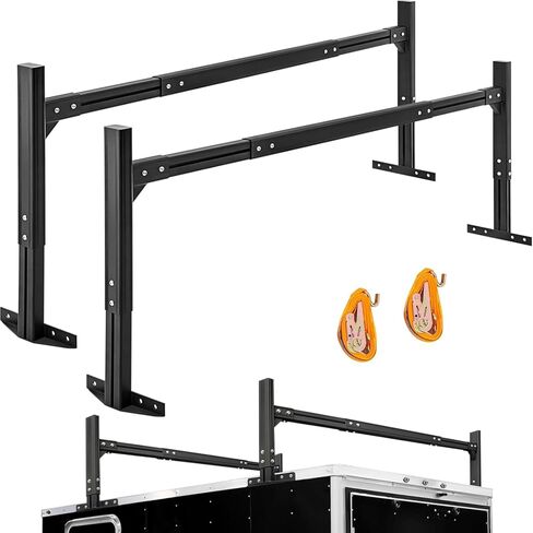 Universal Trailer Ladder Rack,800LB Capacity Painted Frosted Surface Aluminum, with 2 Straps for Open and Enclosed Trailers,Fits 5.7'-8.1' Width Trailer(USPTO Patent NO.: USD1011870S) in Kuwait