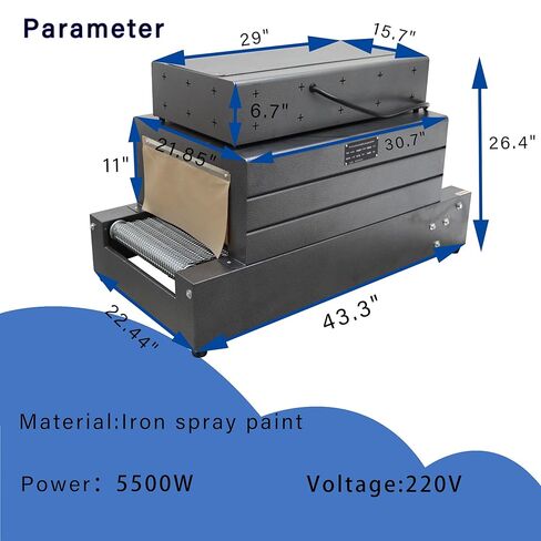 TECHTONGDA Heat Shrink Wrapping Machine Thermal Shrink Packaging Machine, Mesh Conveyor Max 22LB Load, 220V 5500W Commercial Industrial Packaging in Saudi Arabia