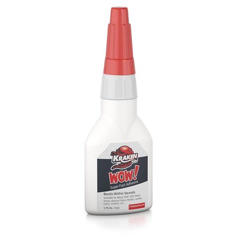 KRAKEN BOND Wow! Super Crazy Glue Clear - Strong Cyanoacrylate (CA) Glue for Plastic, Metal, Wood, PVC, Fast Curing Epoxy Adhesive | 2 Pack, 1.75 Oz. in Saudi Arabia