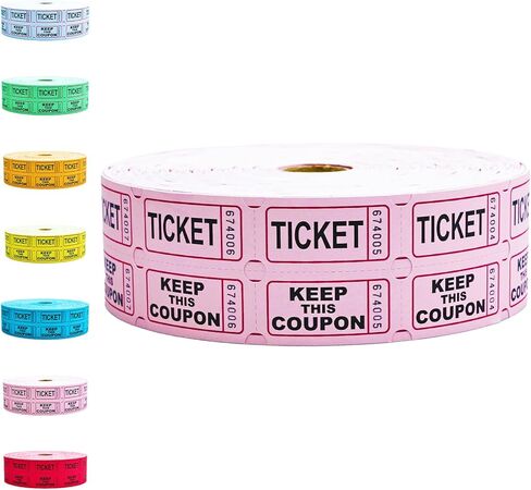Raffle Tickets Roll - 2000 تذكرة مزدوجة لفة لجمع التبرعات ، والكرنفالات ، والأحداث - تصميم كعب متين ، سهلة المسيل للدموع والتنظيم (الأزرق) in Saudi Arabia