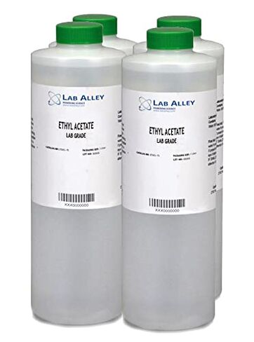 خلات إيثيل Lab Alley، درجة مختبرية، عالية النقاء - إجمالي 1 جالون (عبوة من 4 زجاجات × 1 لتر) in Kuwait