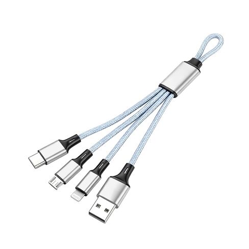 كابل IFLASH 3in1 MicroUSB/TYPE C (3in1)، 3 في 1 شحن USB متعدد قصير بحجم السفر 8 بوصات سلك سلسلة مفاتيح لهاتف Samsung Galaxy S10 S9 S8، والهواتف الذكية Android، iPhone Xs MAX XR X 8 Plus 7 6 (أسود) in Kuwait
