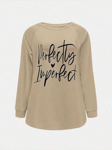 Women's Graphic Sweatshirt Letter Print Off the Shoulder Long Sleeve Casual Pullover Tops in Saudi Arabia