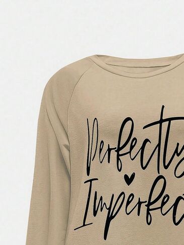 Women's Graphic Sweatshirt Letter Print Off the Shoulder Long Sleeve Casual Pullover Tops in Saudi Arabia