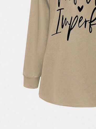 Women's Graphic Sweatshirt Letter Print Off the Shoulder Long Sleeve Casual Pullover Tops in Saudi Arabia