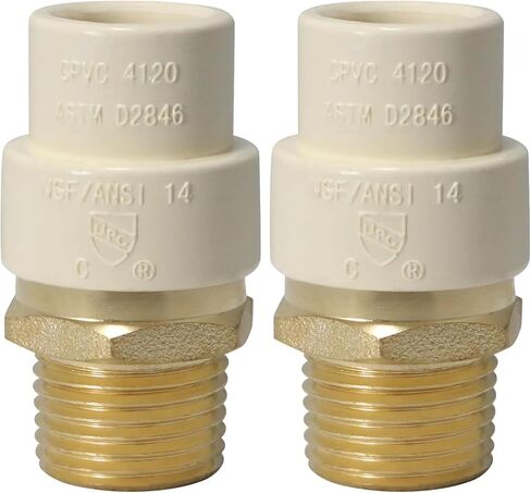 XFITTING Male to CPVC Adapter, 1/2" NPT x 1/2" CPVC, Brass, 1 Pack in Saudi Arabia