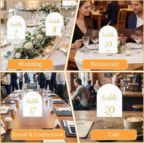 Arch Table Numbers 1-30 Plus Head Table, 5.9x3.9 Inch White Card Stock, Double-Sided Gold Foil Embossed, Elegant Wedding Reception Centerpiece Decoration Event Party in Saudi Arabia