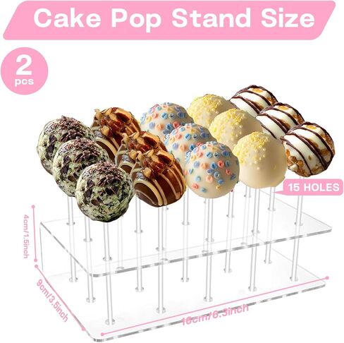 2 Pack Cake Stand, Acrylic Hold Stand, Clear Cake Display Holder, 15 Holes Candy Holder in Saudi Arabia