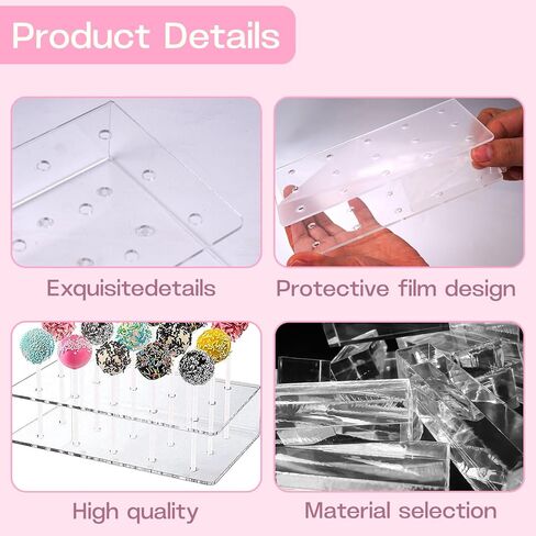2 Pack Cake Stand, Acrylic Hold Stand, Clear Cake Display Holder, 15 Holes Candy Holder in Saudi Arabia